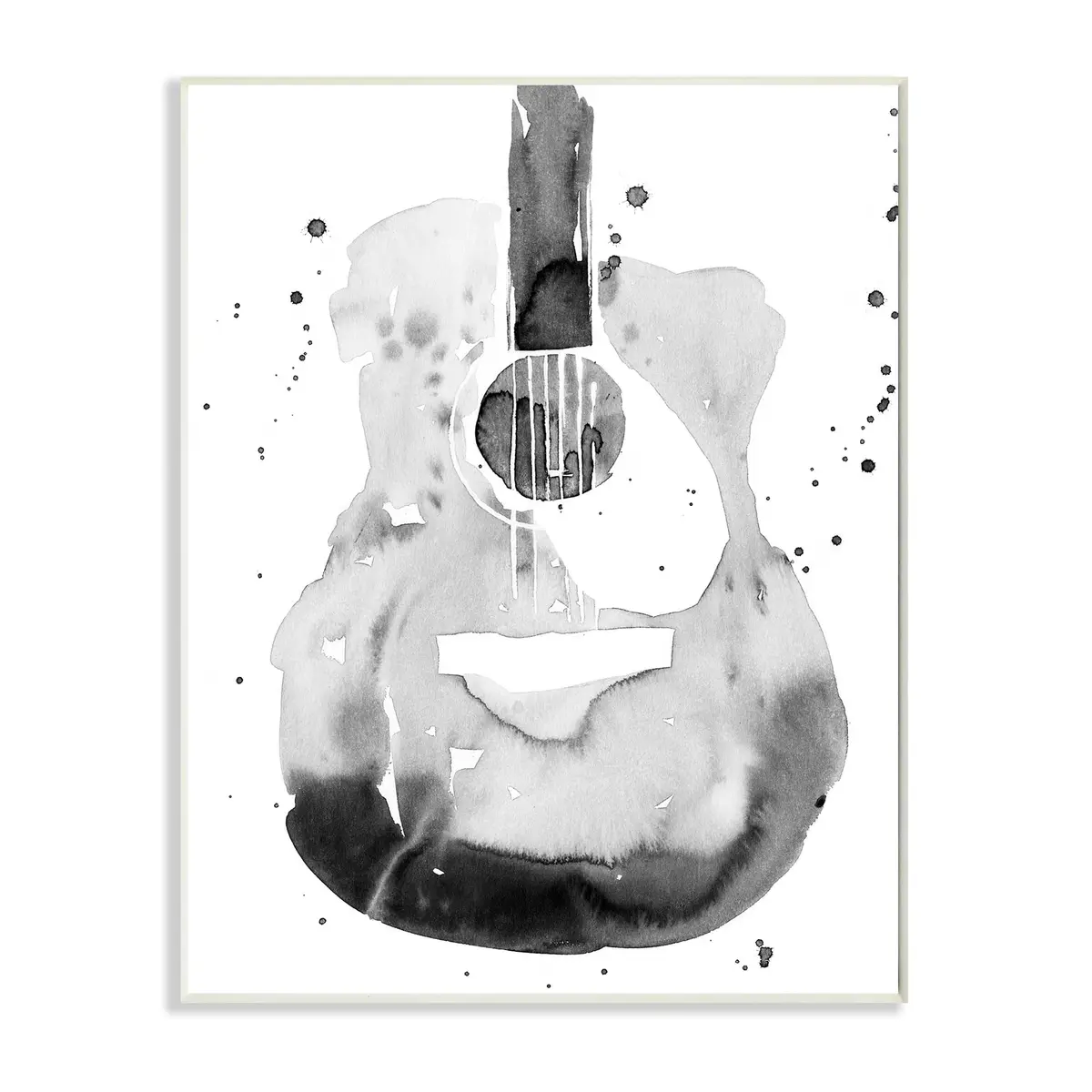 Stupell Industries Acoustic Guitar Watercolor Wall Plaque 13 x 19 Inch | Artistic Music Decor - main product image