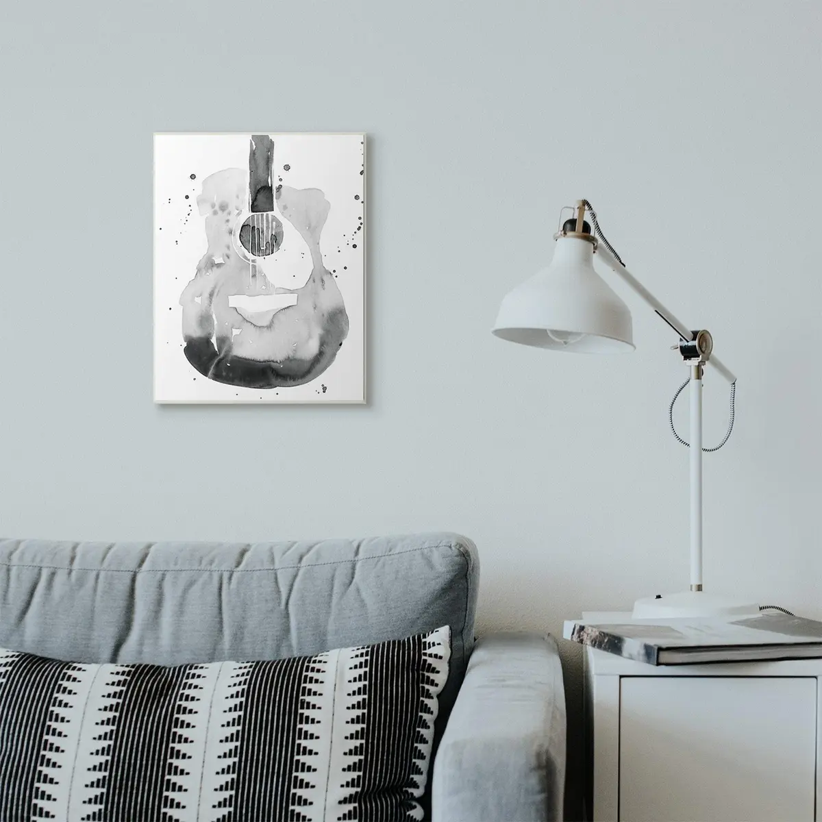 Stupell Industries Acoustic Guitar Watercolor Wall Plaque 13 x 19 Inch | Artistic Music Decor - view 2
