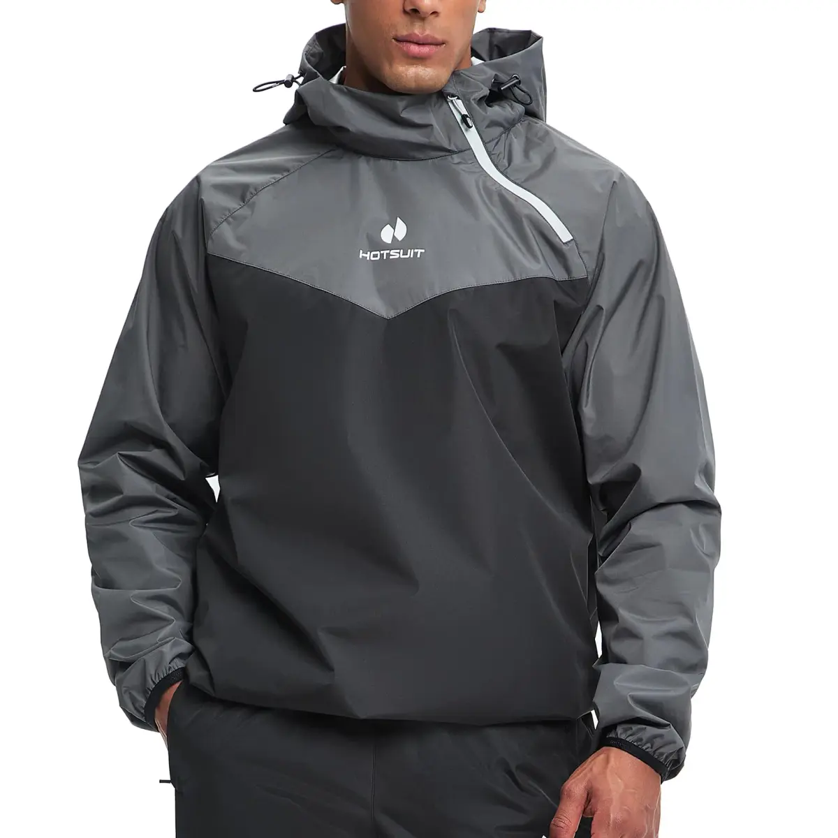 HOTSUIT Men's B. Gray Sauna Jacket for Weight Loss - Medium | Sweat 5x More - view 4