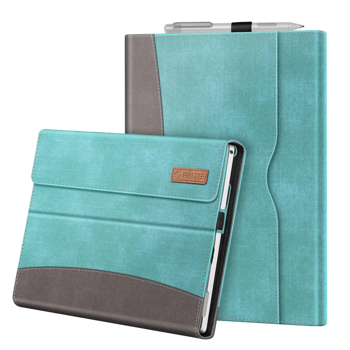 Fintie Case for Microsoft Surface Pro 7 Plus, Pro 7/6/5/4/3 12.3 inch Tablet | Turquoise, Built-in Kickstand, Stylus Holder - main product image