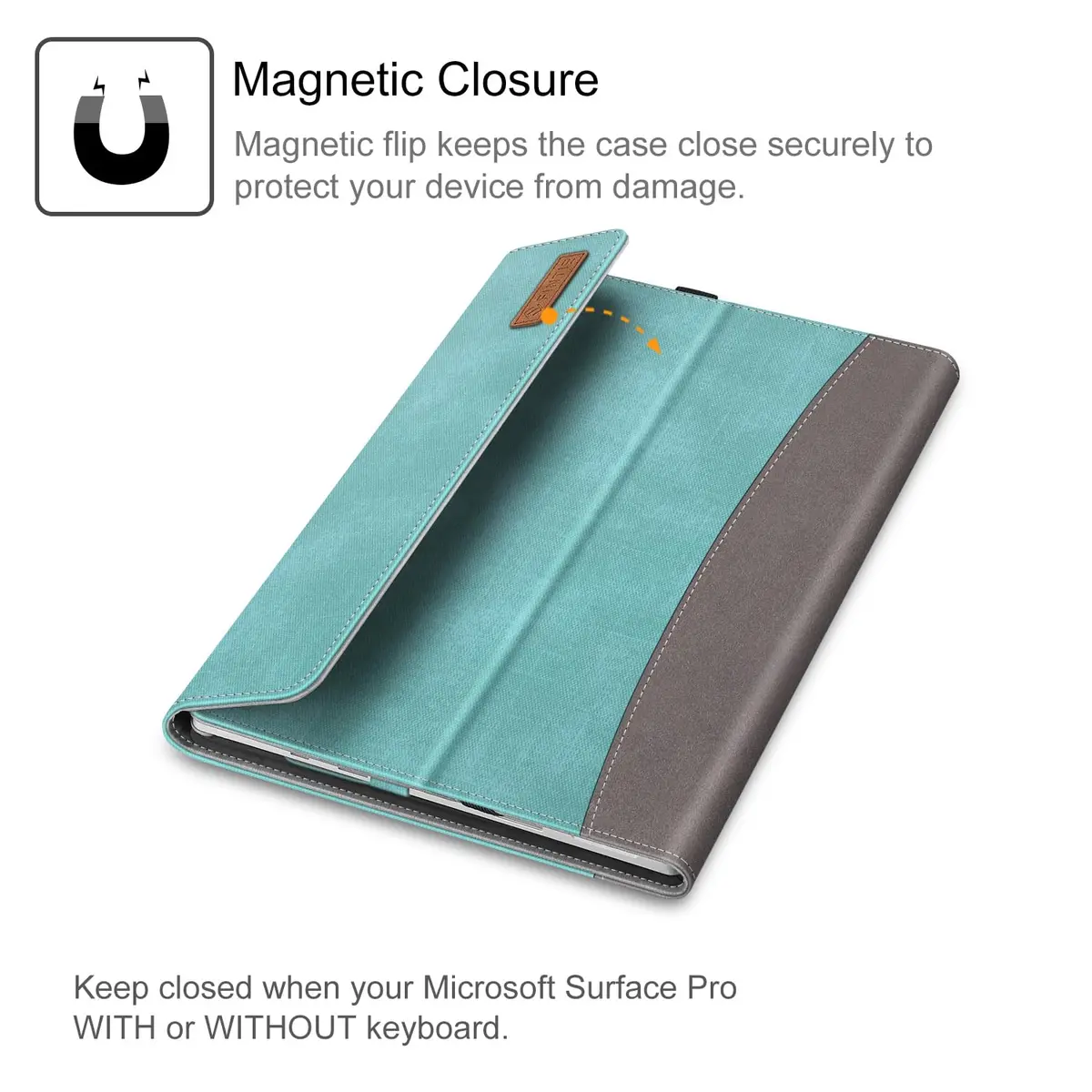Fintie Case for Microsoft Surface Pro 7 Plus, Pro 7/6/5/4/3 12.3 inch Tablet | Turquoise, Built-in Kickstand, Stylus Holder - view 8