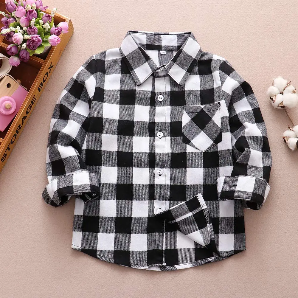Goodplayer Kids Flannel Shirt 18-24 Months | Soft Cotton Plaid Top for Baby Boys & Girls - view 2