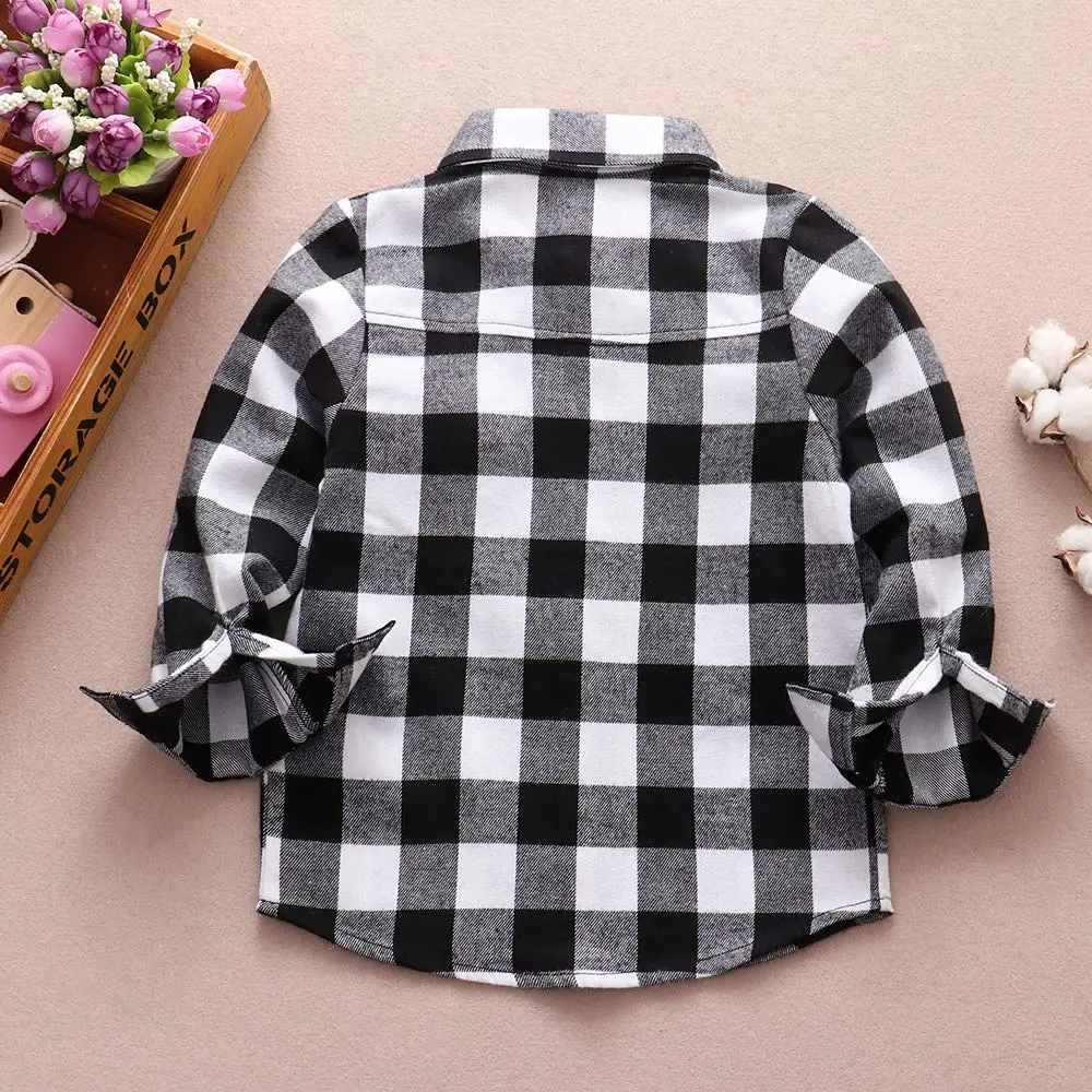 Goodplayer Red Plaid Flannel Shirt for Kids 4-5T | Soft Cotton, Classic Design, Perfect for Winter - view 7