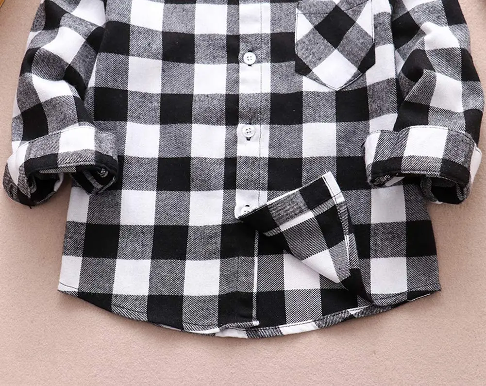 Goodplayer Red Plaid Flannel Shirt for Kids 4-5T | Soft Cotton, Classic Design, Perfect for Winter - view 4