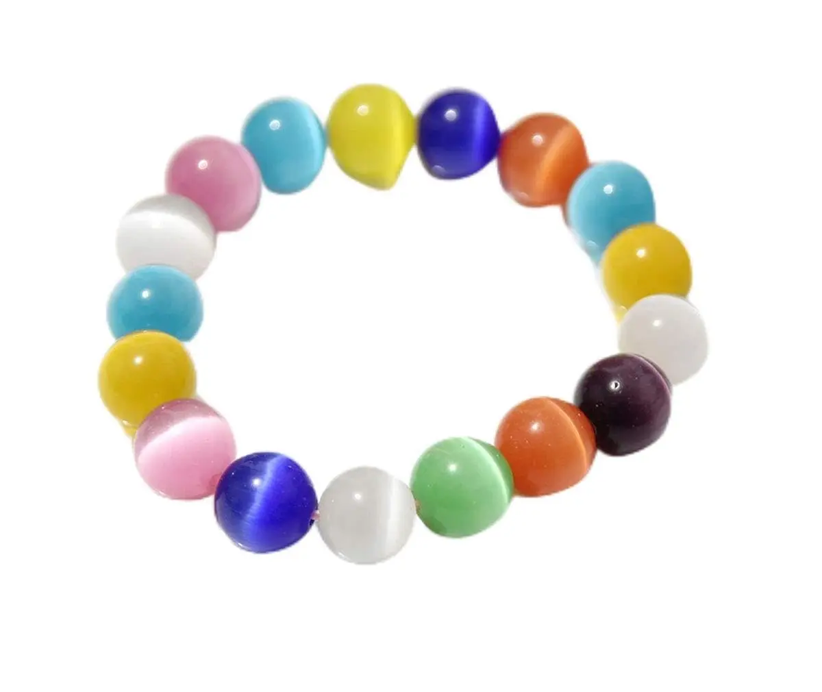 Suoirblss Cat's Eye Stone Bracelet 12mm (0.47 inch) | Crystal Gemstone Beaded Yoga Bracelet for Women & Men - main product image