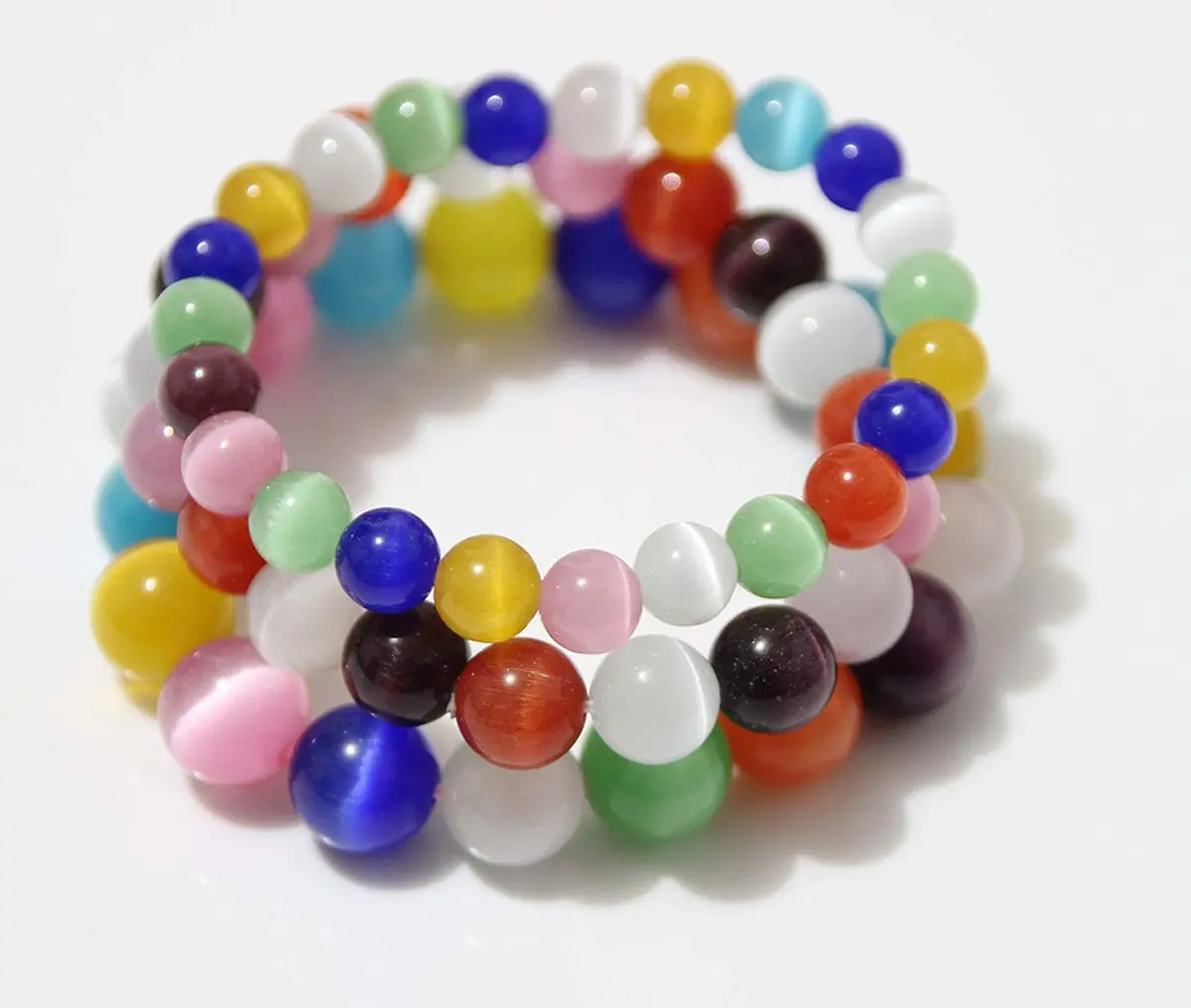 Suoirblss Cat's Eye Stone Bracelet 12mm (0.47 inch) | Crystal Gemstone Beaded Yoga Bracelet for Women & Men - view 4