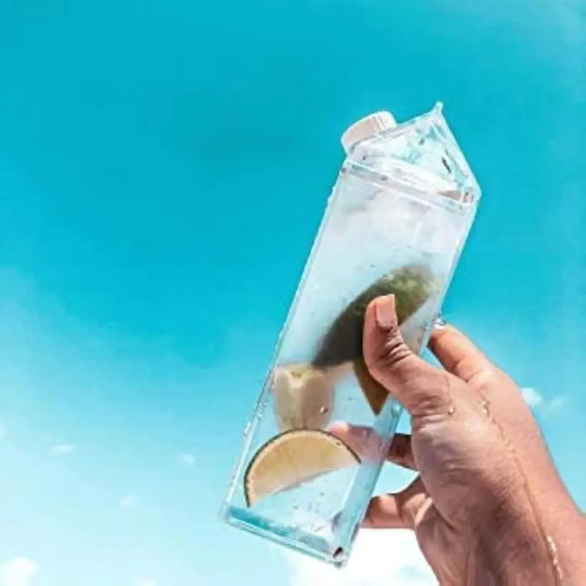 STARGOODS SUPPLY Clear Milk Carton Water Bottle 500ml (16.9 Ounces) | BPA-Free Acrylic for Daily Use - view 2