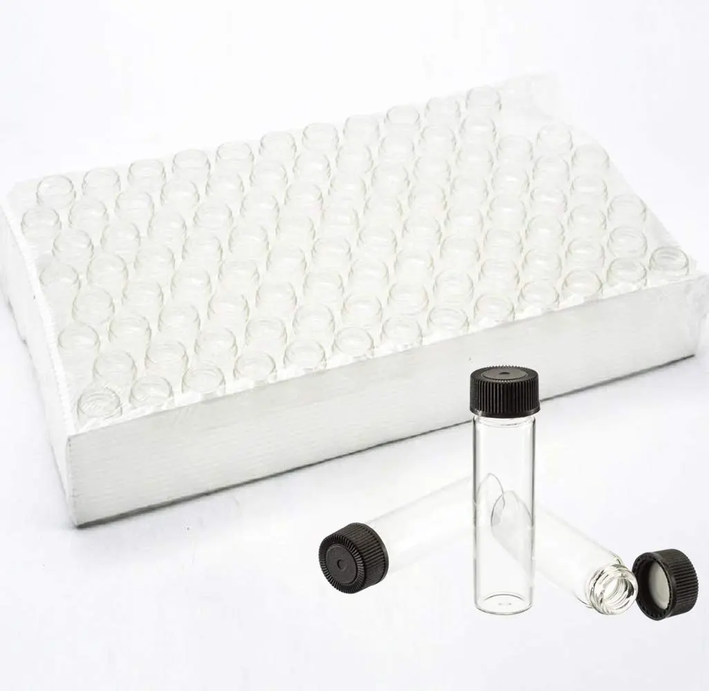 SUCOHANS 4ml Glass Vials with Black Phenolic Screw Caps | Sample & Storage Vials in India - main product image