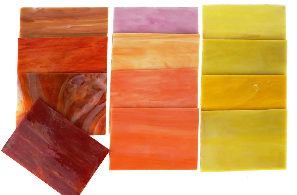 Lanyani 10 Sheets Variety Stained Glass Sheets Pack, 4 x 6 inch | Fall Colors Mosaic Tiles for Crafts - view 5