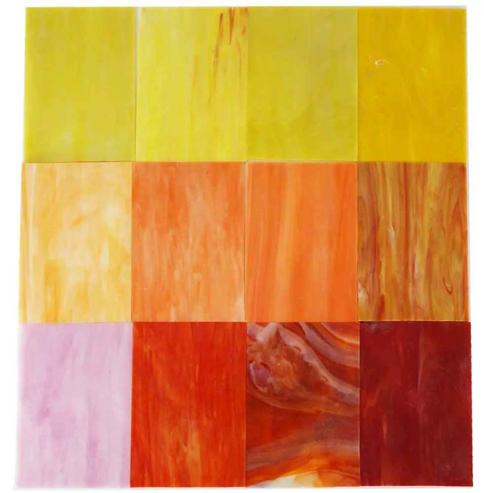 Lanyani 10 Sheets Variety Stained Glass Sheets Pack, 4 x 6 inch | Fall Colors Mosaic Tiles for Crafts - view 7