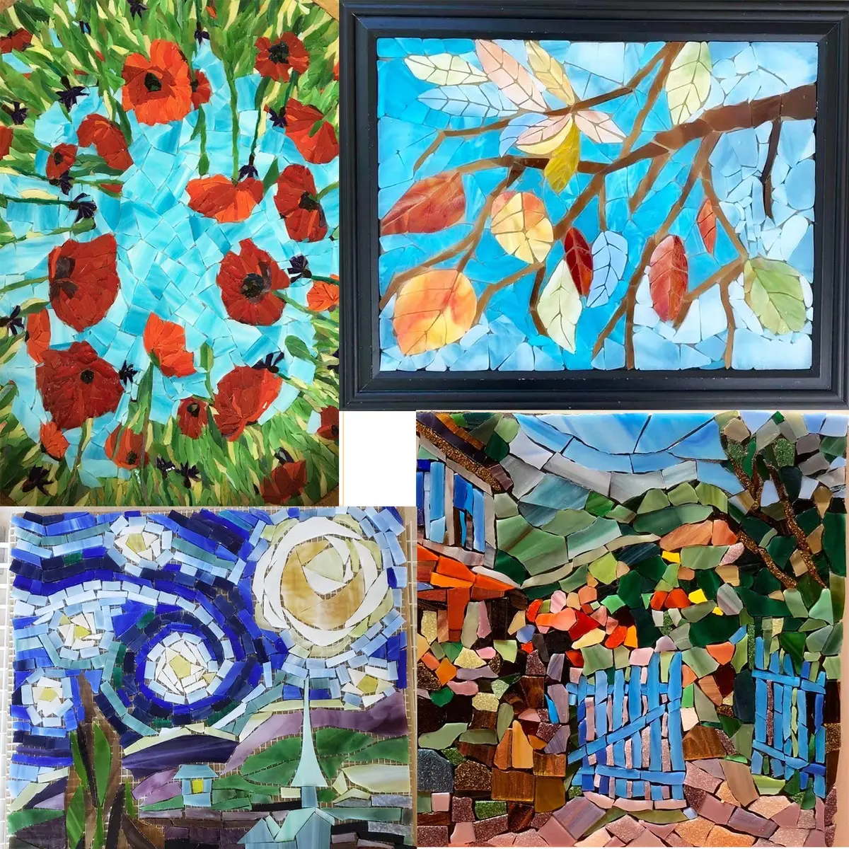 Lanyani 10 Sheets Variety Stained Glass Sheets Pack, 4 x 6 inch | Fall Colors Mosaic Tiles for Crafts - view 8