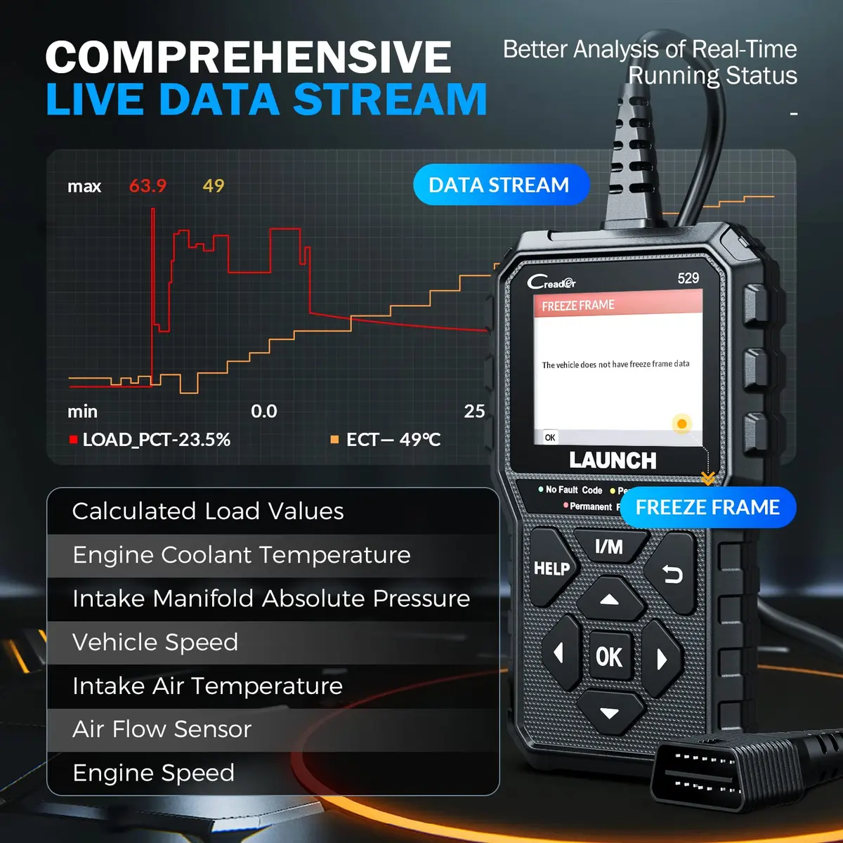 LAUNCH CR529 OBD2 Diagnostic Scan Tool Code Reader for Cars & Trucks | Amazon’s Choice 2026 - view 7