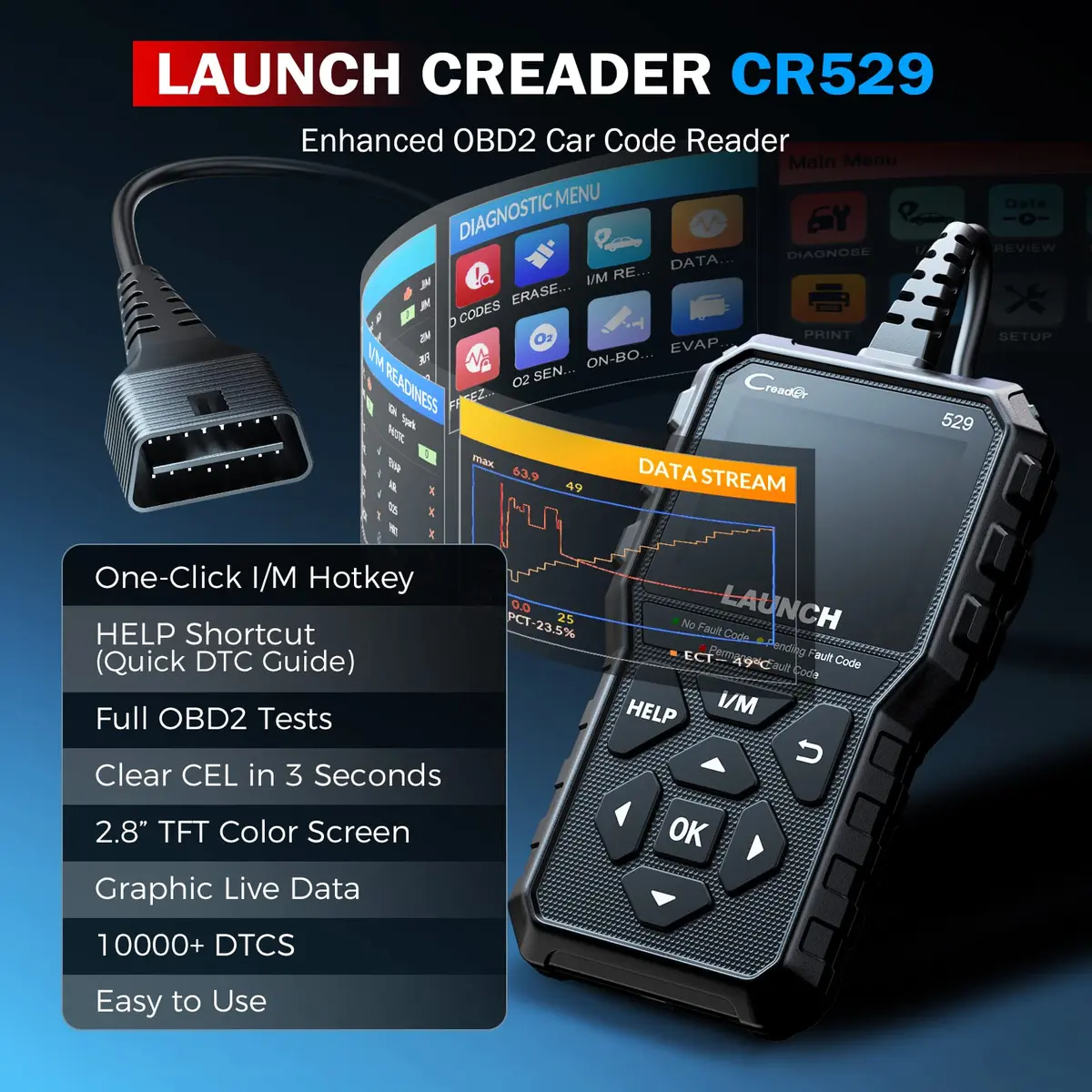 LAUNCH CR529 OBD2 Diagnostic Scan Tool Code Reader for Cars & Trucks | Amazon’s Choice 2026 - view 2