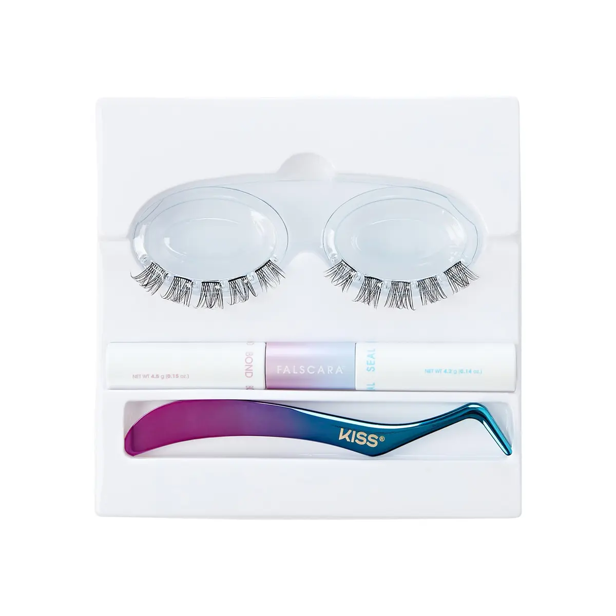 KISS Falscara DIY Lash Extension Starter Kit 10 Reusable Featherlight Wisps, Bond & Seal, Applicator - view 7