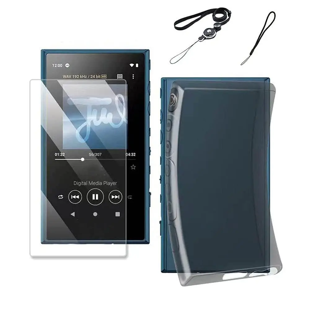 BestforYou Clear TPU Case with Tempered Glass for Sony Walkman NW-A100 A105 A106 15.5cm (6.1 inch) | Protective Skin Cover - main product image
