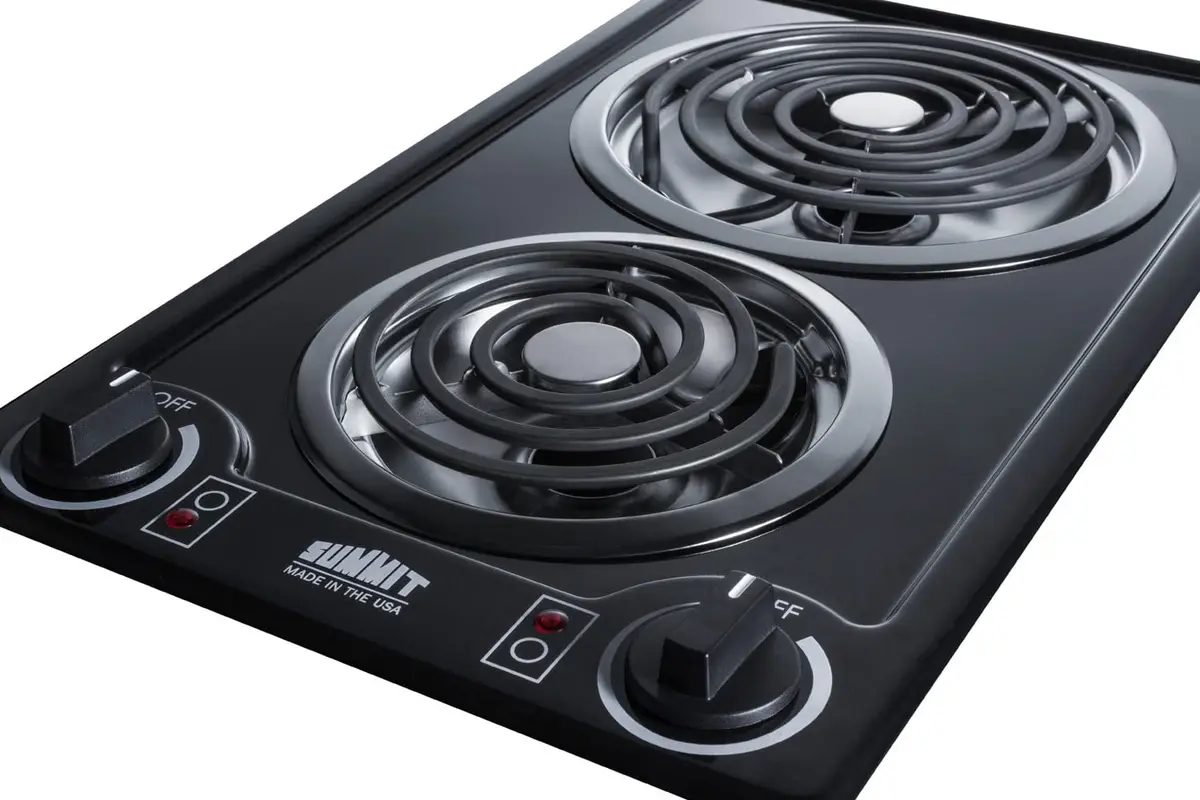 Summit 12" 2 Burner Electric Cooktop | 230V Radiant Coil Elements, Made in the USA, White - view 6