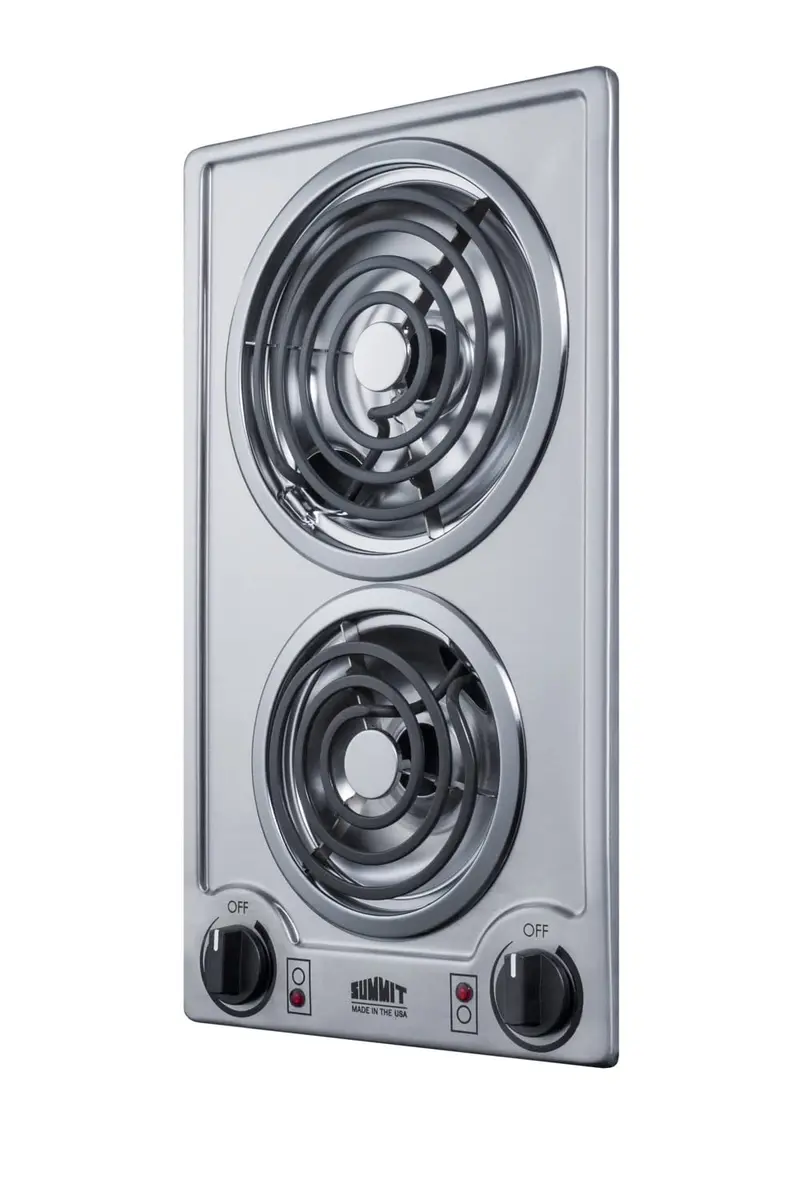 Summit 12" 2 Burner Electric Cooktop | 230V Radiant Coil Elements, Made in the USA, White - view 8