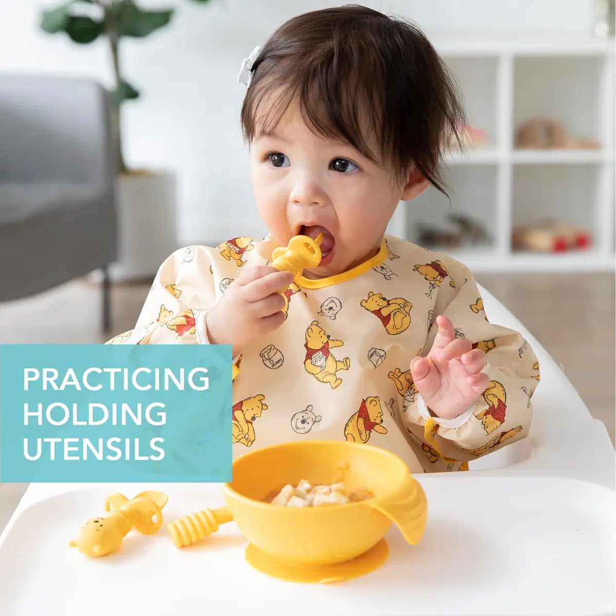 Bumkins Baby Utensils Set | Disney Silicone Chewtensils for Stage 1, Ages 6 Months+ | Winnie The Pooh - view 2