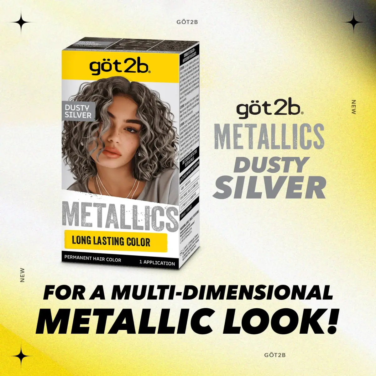 Got2B Metallics Permanent Hair Color M72 Dusty Silver 142ml (4.8 Fl Oz) | Anti-Fade Metallic Shine - view 8