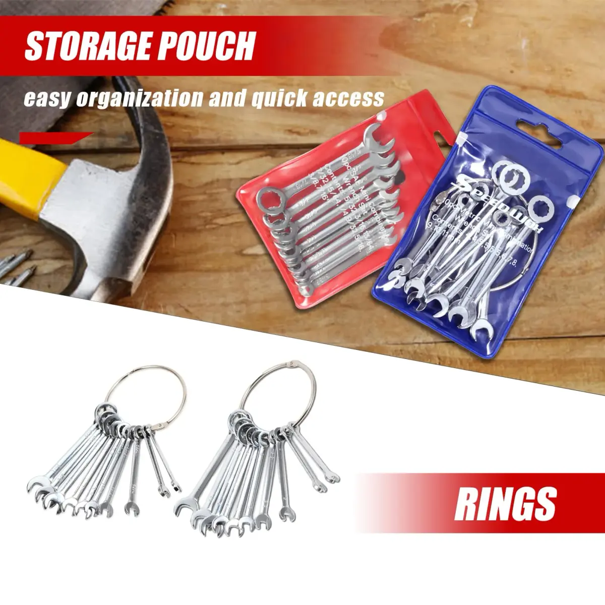 SPEEDWOX Mini Wrench Set 20-Piece 16.7cm (6.57in) | High Carbon Steel Angled Box Ends - view 6