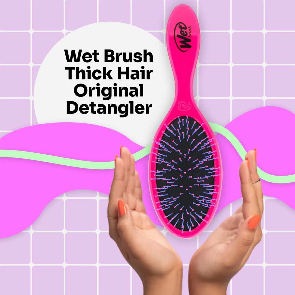 Wet Brush Thick Hair Detangling Brush, Pink, Ultra-Soft IntelliFlex Bristles Glide Through Tangles With Ease, Pain-Free Detangler for All Hair Types, Wet & Dry - view 2