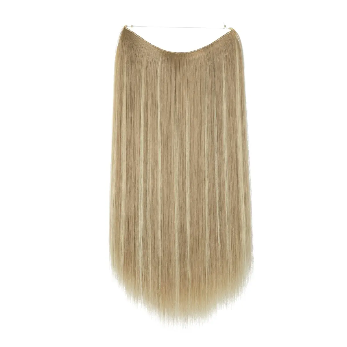 SARLA Invisible Wire Hair Extensions Dirty Blonde Straight Synthetic Hairpieces 14 inch (35.56 cm) | Heat Resistant Hair Extension for Women - view 2