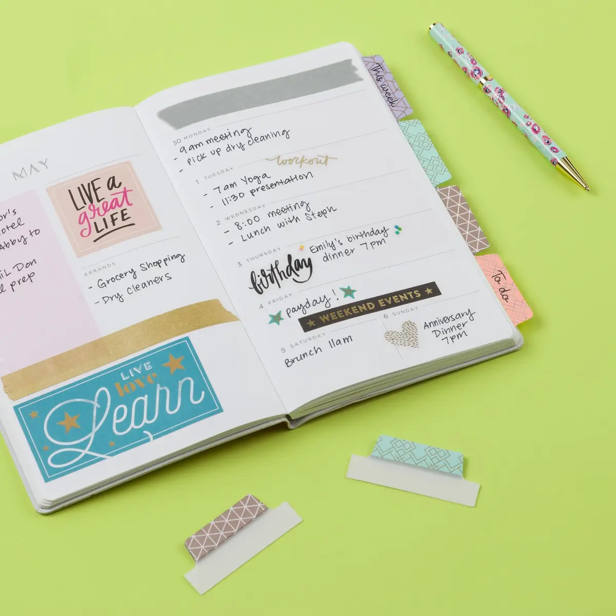 Avery Margin Ultra Tabs, 2.5" x 1" | Assorted Metallic Geometric Designs, 24 Repositionable Page Tabs - view 6