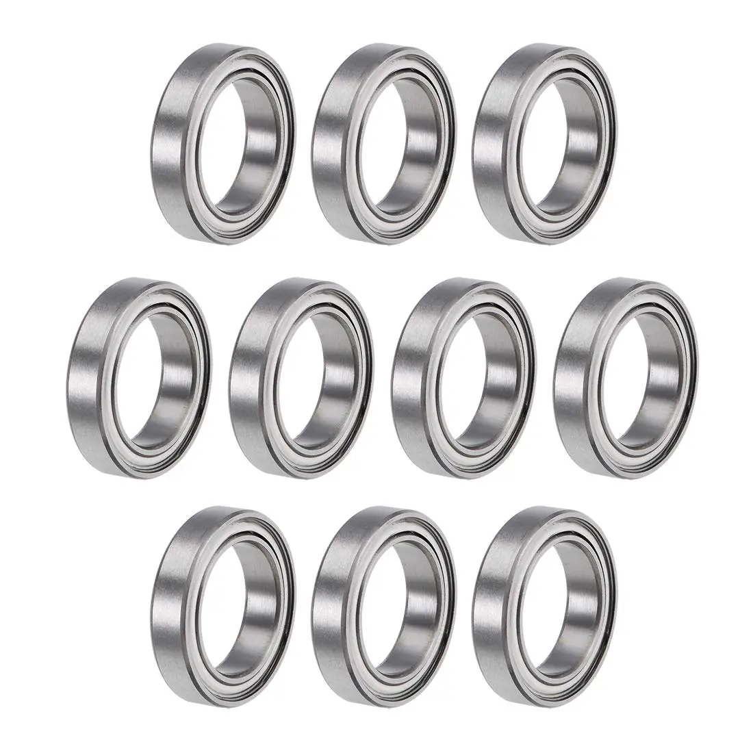 uxcell Deep Groove Ball Bearing 12mm x 18mm x 4mm | Double Shielded Chrome Steel, 10pcs - main product image