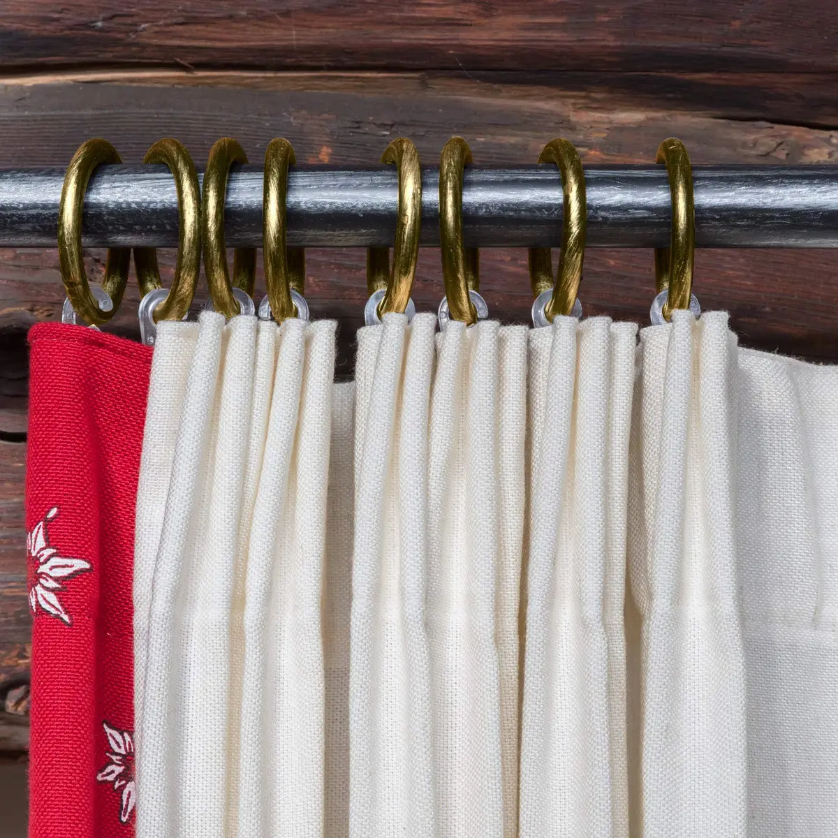 Shappy Antique Brass Curtain Rings with Hooks, 20 Pack Metal Rings for Pinch Pleat Drapes & Rods, 30mm Internal Diameter | Heavy Duty Sliding Eyelet - view 7