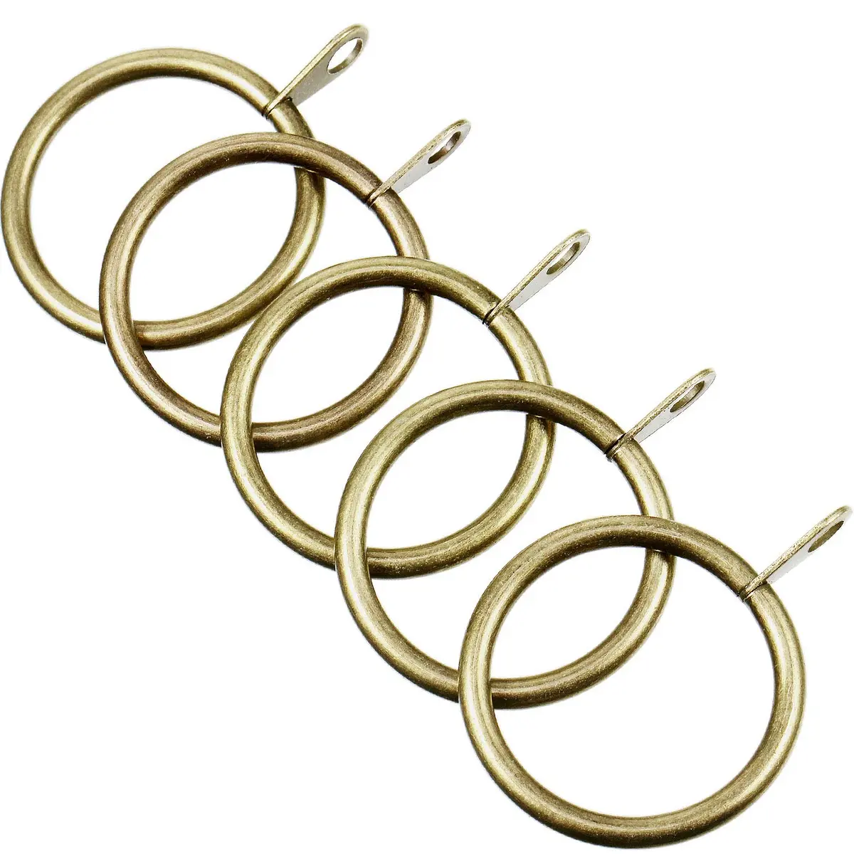 Shappy Antique Brass Curtain Rings with Hooks, 20 Pack Metal Rings for Pinch Pleat Drapes & Rods, 30mm Internal Diameter | Heavy Duty Sliding Eyelet - view 4