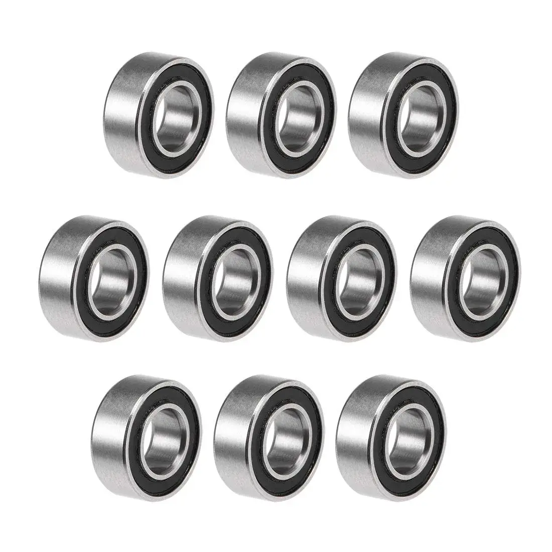 uxcell MR84-2RS Deep Groove Ball Bearings 4mm x 8mm x 3mm | Double Sealed Chrome Steel (10 Pcs) - main product image