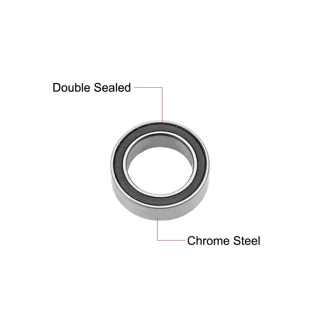 uxcell MR128-2RS Deep Groove Ball Bearings 8mm ID x 12mm OD x 3.5mm Bore, Double Sealed Chrome Steel, 10 Pcs | Industrial Grade Radial Ball Bearings - view 2