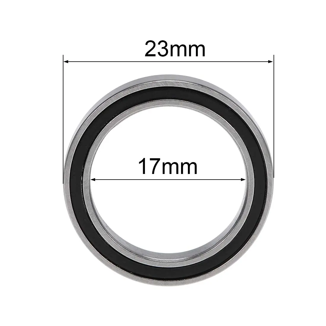 uxcell 6703-2RS Deep Groove Ball Bearings 17x23x4mm Chrome Steel Double Sealed (2 Pcs) | Industrial Grade Radial Ball Bearing - view 4