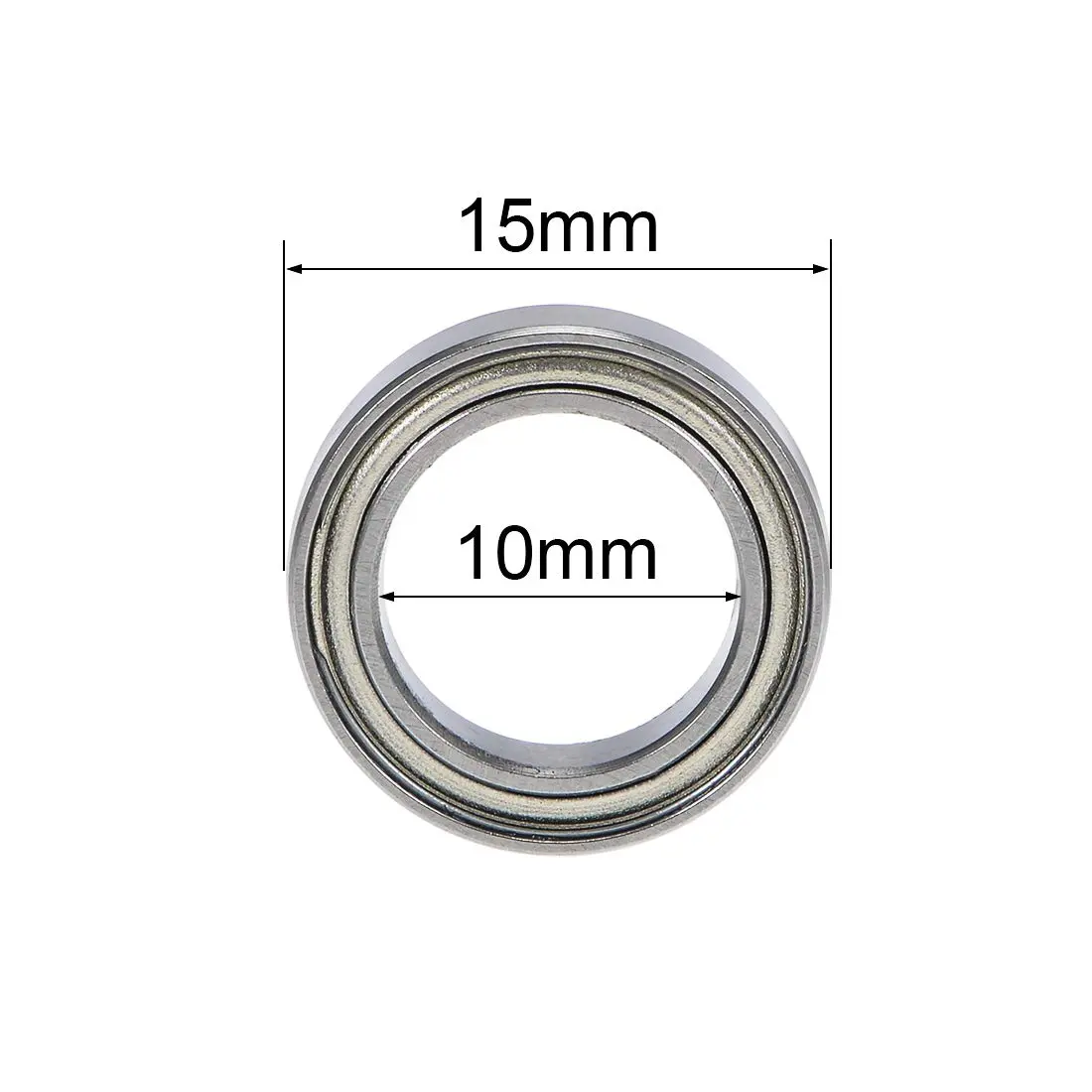 uxcell 6700ZZ Double Shielded Deep Groove Ball Bearings 10x15x4mm | 10 Pcs Chrome Steel - view 4