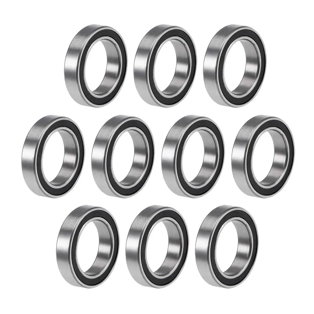 uxcell 6701-2RS Deep Groove Ball Bearings 12mm x 18mm x 4mm Double Sealed Chrome Steel 10 Pcs - main product image
