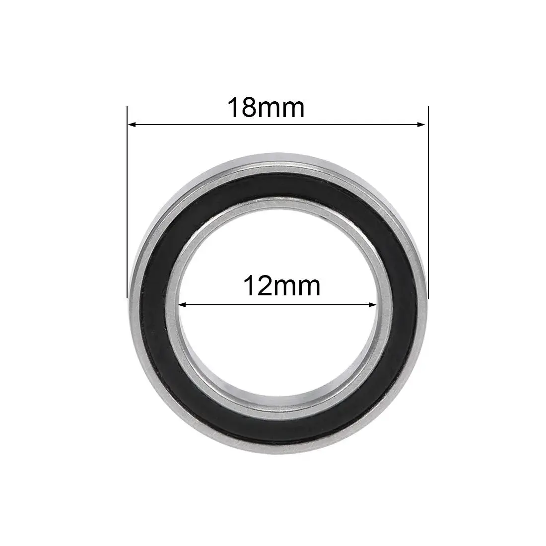 uxcell 6701-2RS Deep Groove Ball Bearings 12mm x 18mm x 4mm Double Sealed Chrome Steel 10 Pcs - view 4