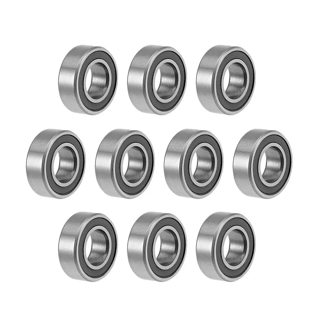 uxcell MR126-2RS Deep Groove Ball Bearings 6mm x 12mm x 4mm | Double Sealed Chrome Steel (10 Pcs) - main product image