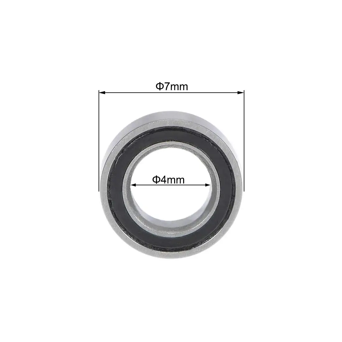 uxcell MR74-2RS Deep Groove Ball Bearings 4mm Inner Dia 7mm OD 2.5mm Bore Double Sealed Chrome Steel Z2 10pcs - view 4