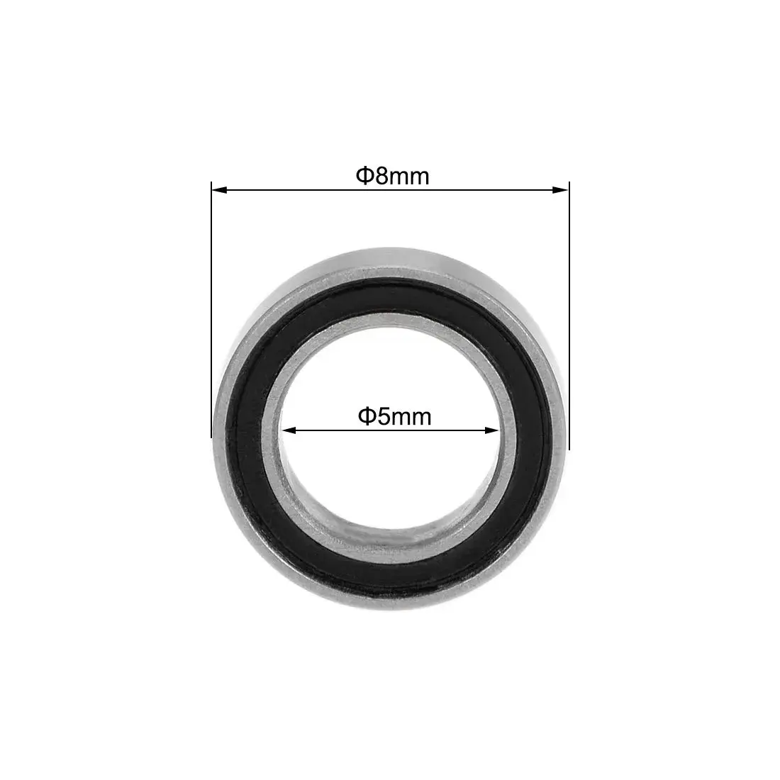 uxcell MR85-2RS 5mmx8mmx2.5mm Double Sealed Deep Groove Ball Bearings (10pcs) - view 4