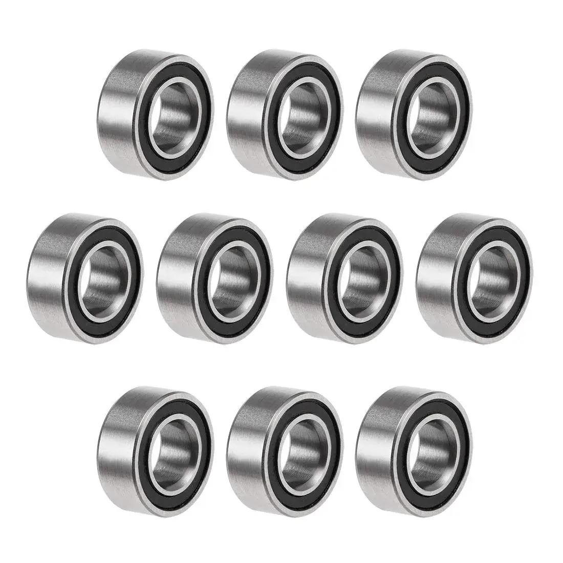 uxcell MR105-2RS 5mm Inner Dia 10mm OD 4mm Bore Double Sealed Deep Groove Ball Bearings (10pcs) - main product image