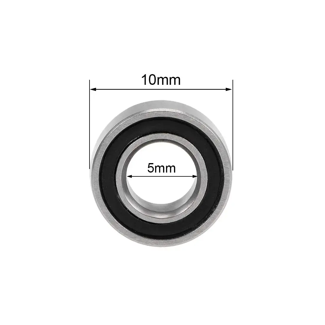 uxcell MR105-2RS 5mm Inner Dia 10mm OD 4mm Bore Double Sealed Deep Groove Ball Bearings (10pcs) - view 4