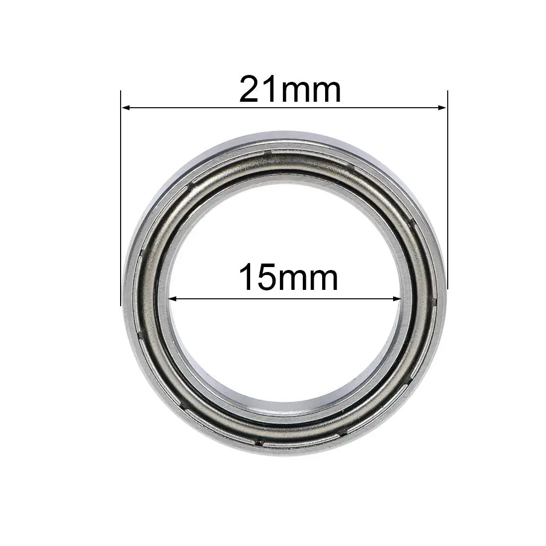 uxcell 6702ZZ Deep Groove Ball Bearings 15mm x 21mm x 4mm Double Shielded Chrome Steel 2 Pcs | Industrial Grade Precision - view 4