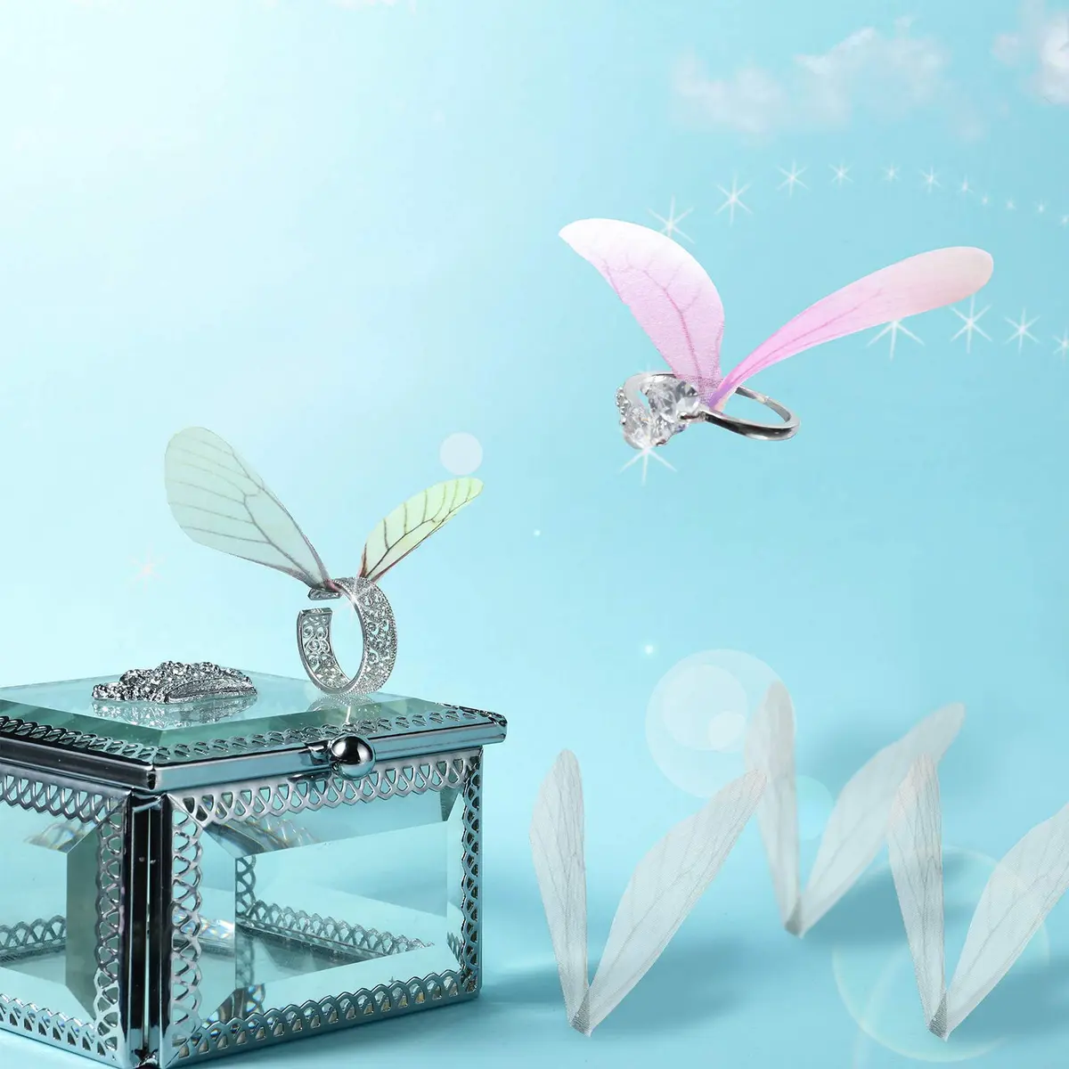 WILLBOND Dragonfly Charms 100 Pairs | Realistic Butterfly Jewelry DIY Accessories - view 3