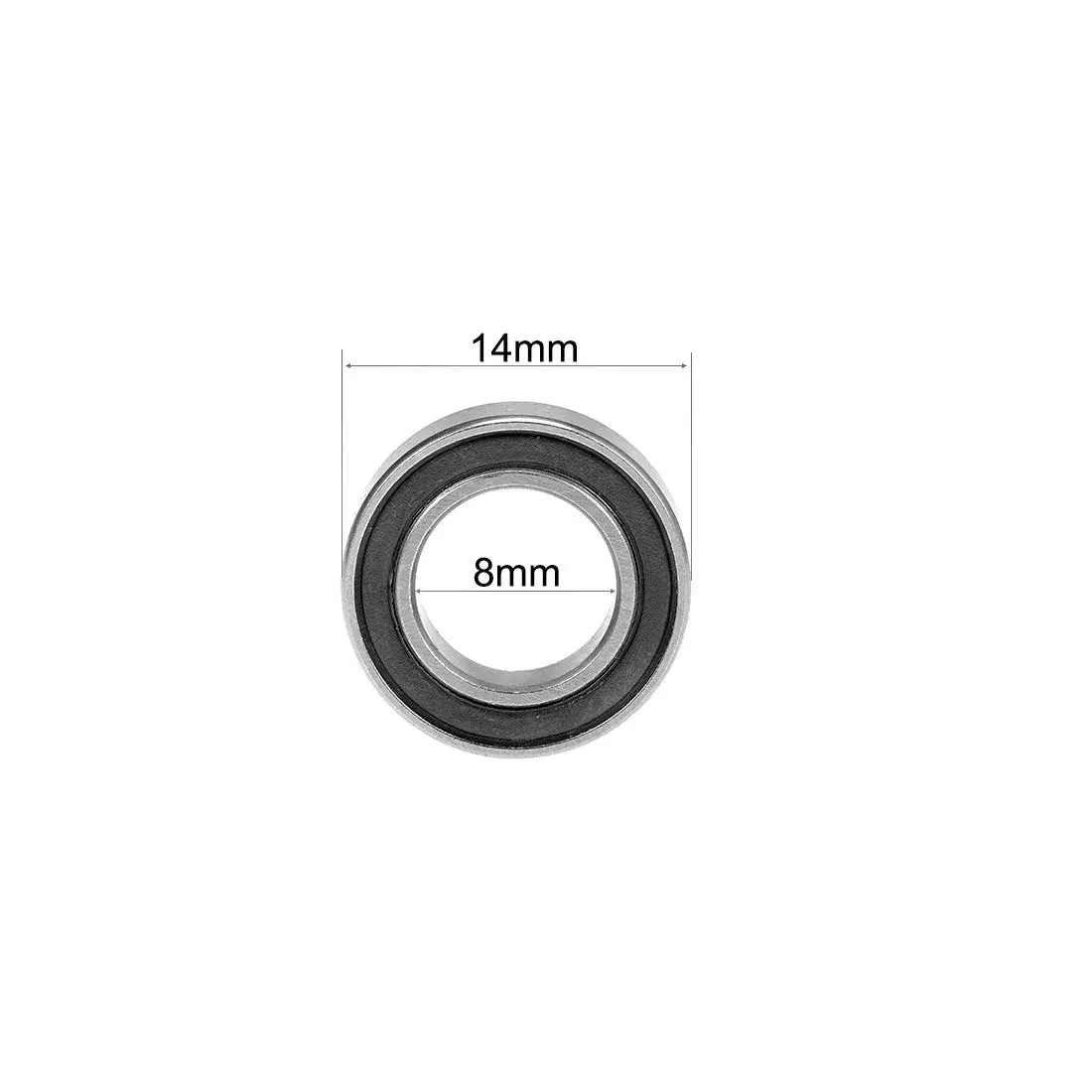 uxcell MR148-2RS Deep Groove Ball Bearings 8mm Inner Dia 14mm OD 4mm Bore Double Sealed Chrome Steel Z2 10pcs | Radial Ball Bearings for General Use - view 4