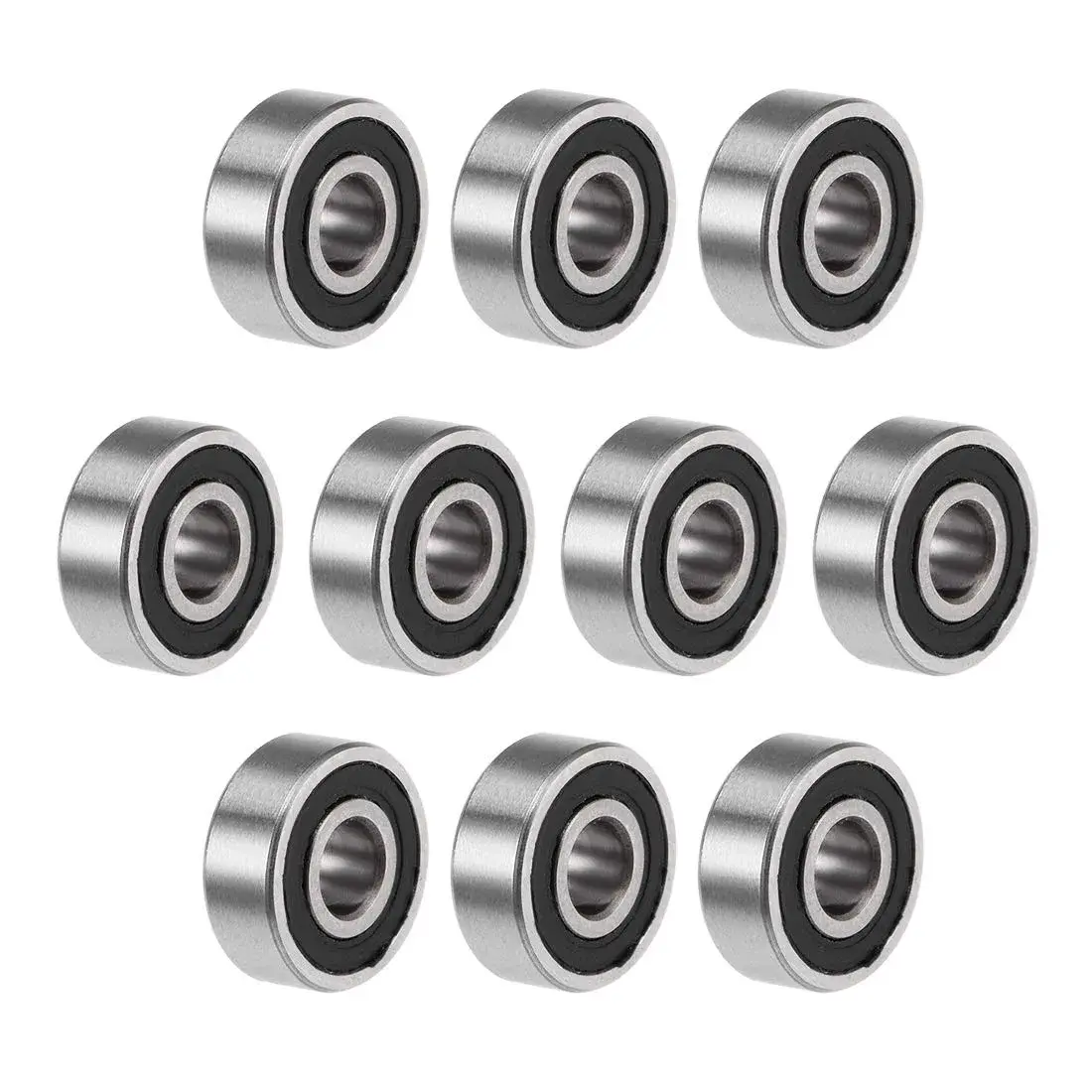 uxcell MR83-2RS 3mm x 8mm x 3mm Double Sealed Chrome Steel Deep Groove Ball Bearings (10pcs) - main product image