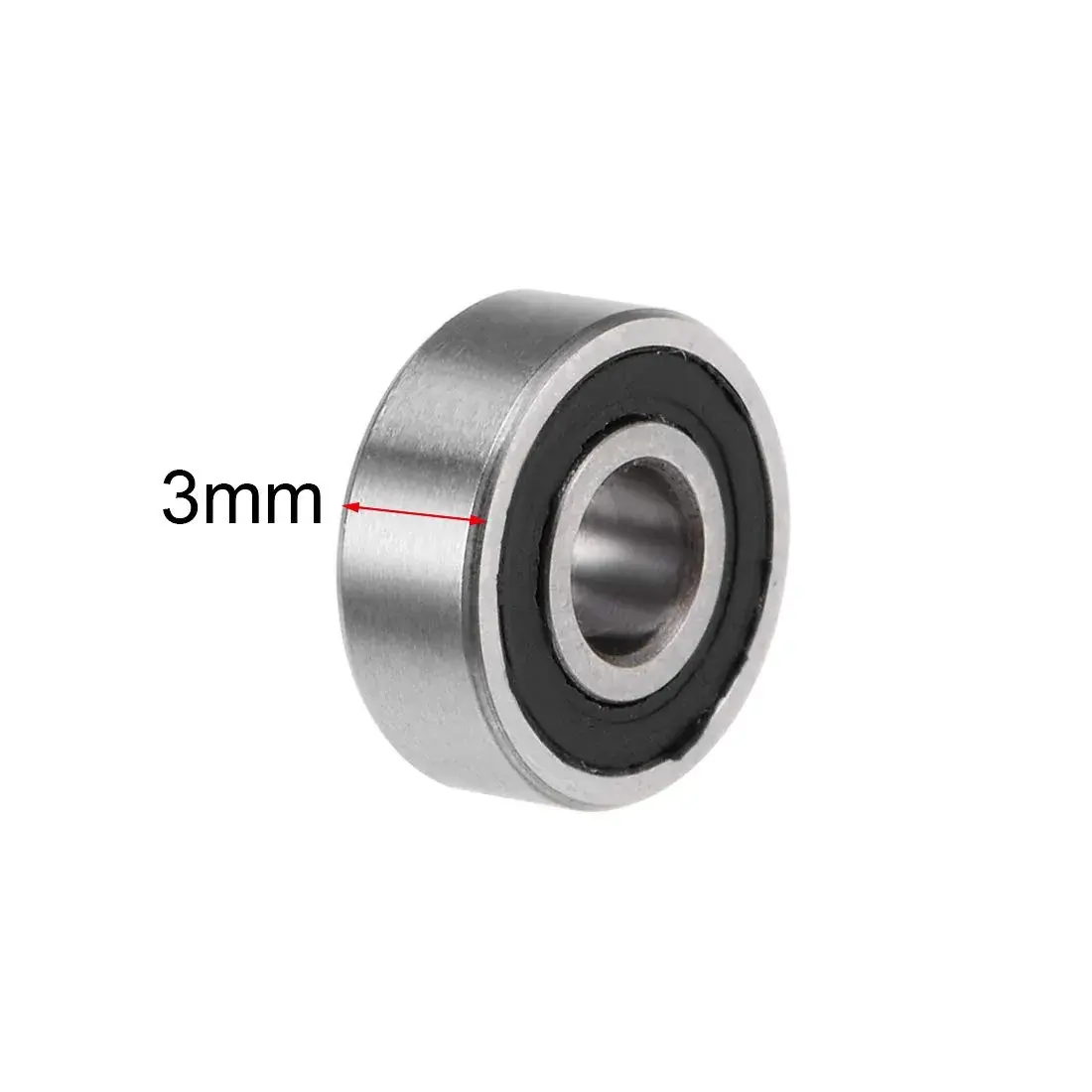 uxcell MR83-2RS 3mm x 8mm x 3mm Double Sealed Chrome Steel Deep Groove Ball Bearings (10pcs) - view 3