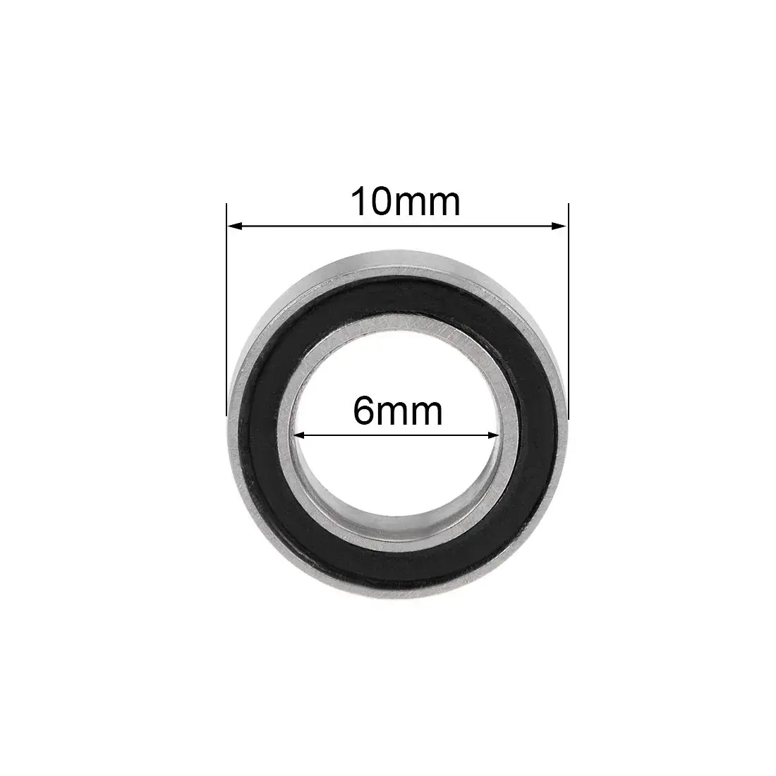 uxcell MR106-2RS 6mmx10mmx3mm Deep Groove Ball Bearings, Double Sealed Chrome Steel Z2 - view 4