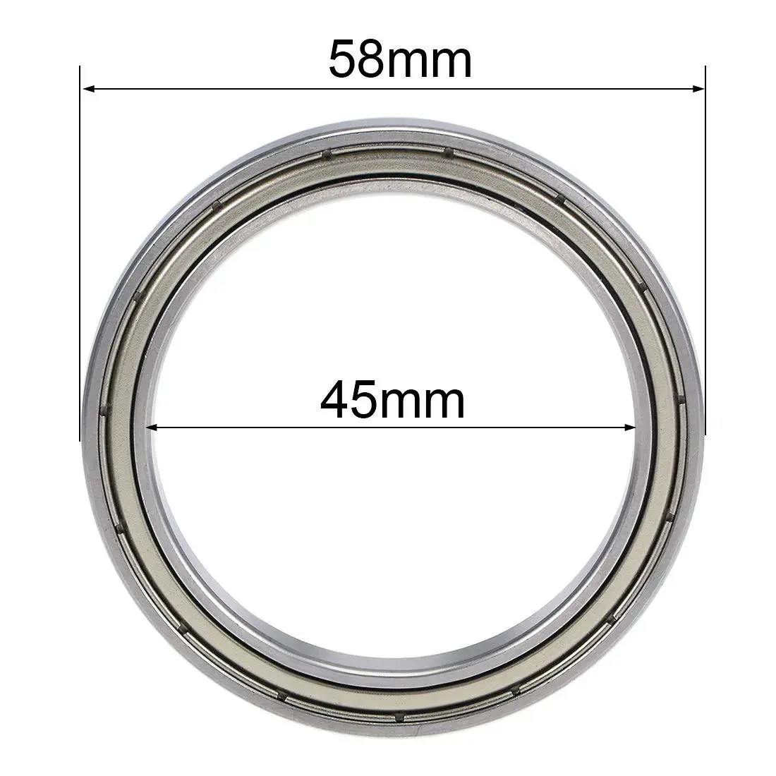 uxcell 6809ZZ Deep Groove Ball Bearings 45mm x 58mm x 7mm Double Shielded Chrome Steel (2 Pcs) - view 4