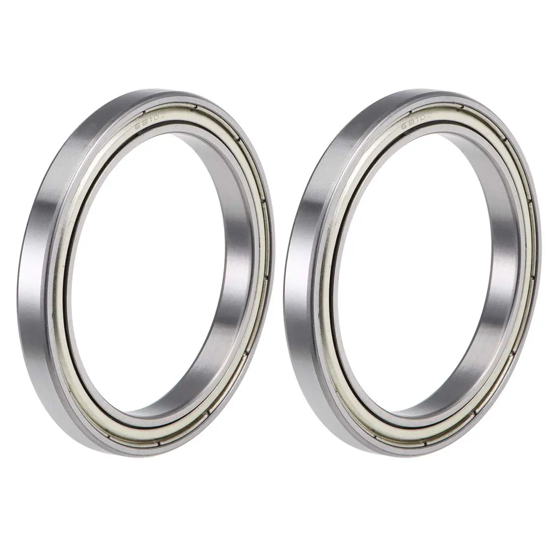 uxcell 6810ZZ Deep Groove Ball Bearings 50mm ID x 65mm OD x 7mm Bore Double Shielded Chrome Steel (2-Pack) - main product image