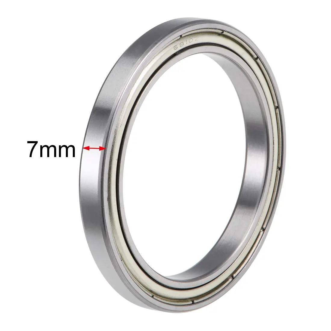 uxcell 6810ZZ Deep Groove Ball Bearings 50mm ID x 65mm OD x 7mm Bore Double Shielded Chrome Steel (2-Pack) - view 3